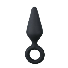 Easytoys Easytoys Pointy Plug - fogógyűrűs anál dildó - közepes (fekete) anál