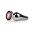 Easytoys Metal No.11 - pink köves kúp anál dildó - ezüst (3,5cm)