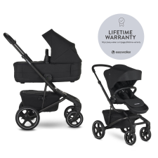 Easywalker Jimmey 2in1 Kombinált Babakocsi LITE RWS Pepper Black - Könnyű Váz, Prémium Rugózás babakocsi