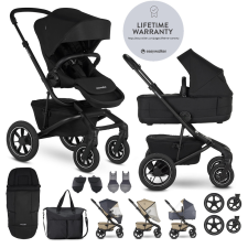 Easywalker Jimmey Kombinált Babakocsi XXL AIR + RWS Pepper Black - Felfújható Kerekek, Dupla Rugózás babakocsi