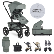 EASYWALKER Szett XXL kombinált babakocsi Jimmey Thyme Green kiegészítőkkel babakocsi
