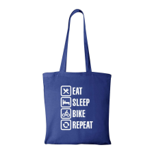  Eat sleep bike repeat - Bevásárló táska Kék egyedi ajándék