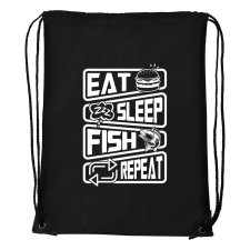 Eat sleep fish repeat - Sport táska fekete tornazsák