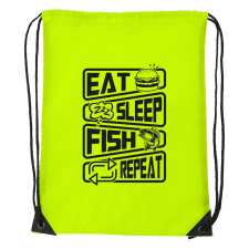 Eat sleep fish repeat - Sport táska sárga tornazsák
