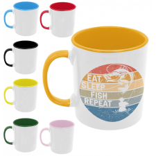  Eat Sleep Fish Repeat - Színes Bögre bögrék, csészék
