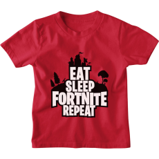  Eat Sleep Fortnite Repeat - Gyerek Póló