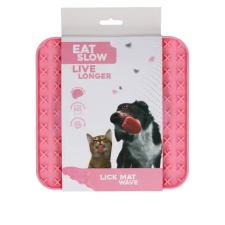 Eat Slow Live Longer Lick Mat Wave habzsolásgátló nyalogatós tálca – rózsaszín kutyatál