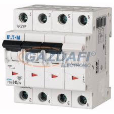EATON 165044 Kismegszakító, 6kA PL6-D40/3N - 40 A, 3P+N, karakterisztika: D villanyszerelés