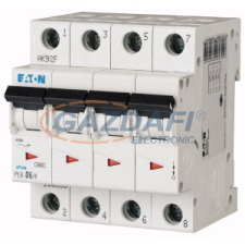 EATON 166505 Kismegszakító, 6kA 4 pólus 6A, B karakterisztika, PL6-B6/4 villanyszerelés