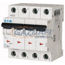EATON 166521 Kismegszakító, 6kA 4 pólus 2A, C karakterisztika, PL6-C2/4 villanyszerelés