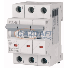 EATON 194787 Home kismegszakító 4,5kA, 3P, 63A, B jelleggörbe villanyszerelés