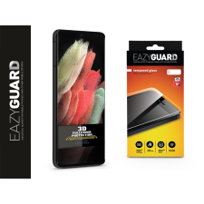 Eazyguard Samsung G998F Galaxy S21 Ultra gyémántüveg képernyővédő fólia - Diamond Glass 3D Fullcover - fekete mobiltelefon kellék