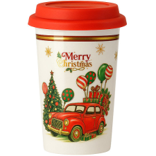 eCa KB31WZ3 karácsonyi kerámia bögre szilikon tetővel, 400 ml bögrék, csészék