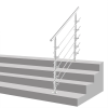 ECCD Lépcsőkorlát rozsdamentes 150 cm keresztrúd nélkül vagy 2-3-4-5 db leesést gátló keresztrúddal kapaszkodó 42 mm átmérővel saválló inox anyagból