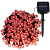 ECEO 50 LED-es napelemes kerti fényfüzér, piros