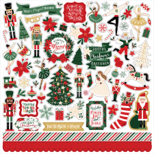 Echo Park Nutcracker Christmas Matrica 12" (30 cm) Cardstock Stickers (1 ív) matrica