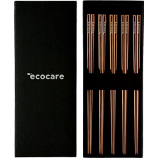 Ecocare fém Sushi pálcika dobozban rózsaarany 10 db tányér és evőeszköz