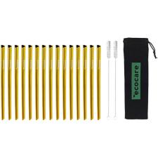 Ecocare Környezetbarát fém szívószál - szív, arany 15 db konyhai eszköz