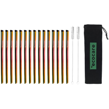 Ecocare Környezetbarát fém szívószál - szív, Rainbow 15 db konyhai eszköz