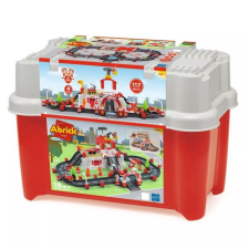 Ecoiffier Abrick: Óriás autópálya építőszett tárolóval - piros barkácsolás, építés