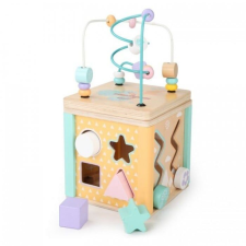 EcoToys Fa oktatókocka labirintussal és válogatóval Ecotoys HM015472 kreatív és készségfejlesztő