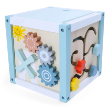 EcoToys Fából készült oktatási kocka szortírozó + blokkok Ecotoys készségfejlesztő