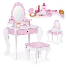 EcoToys Toaletka dziecięca zabawkowa duża z lustrem taborecikiem 7 dodatków ecotoys szépségszalon