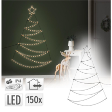 EDDC Világító karácsonyfa dekoráció meleg fehér LED-del 100x150 cm fém és műanyag karácsonyfa izzósor