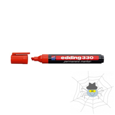 EDDING 330 1-5 mm vágott hegyű pernament marker - piros filctoll, marker