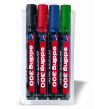 EDDING Alkoholos marker készlet, 1,5-3 mm, kúpos,  "300", 4 különböző szín filctoll, marker