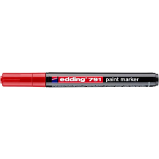EDDING Lakkmarker, 1-2 mm, EDDING &quot;791&quot;, piros filctoll, marker