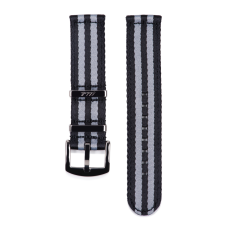 Edelwolle prémium kétrészes Nato óraszíj, fekete/szürke, 22mm óraszíj