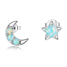 EdenBoutique Ezüst color csillag és hold fülbevaló fülbevaló