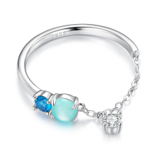 EdenBoutique Ezüst gyűrű kék link 6 gyűrű