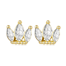 EdenBoutique Golden Small Crystal Crown ezüst fülbevaló fülbevaló