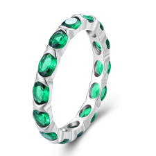 EdenBoutique Green Gems ezüst gyűrű 7 gyűrű