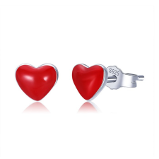 EdenBoutique Little Red Heart ezüst fülbevaló fülbevaló