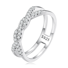EdenBoutique Metszett kristálykötél ezüst gyűrű 6 gyűrű