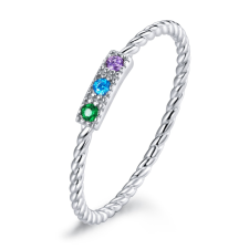 EdenBoutique Rainbow Shape 7 ezüst gyűrű gyűrű