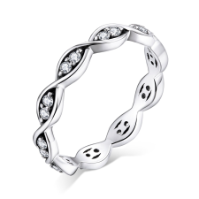 EdenBoutique Shiny Swirl Roped ezüst gyűrű gyűrű