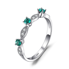EdenBoutique Trio Green Crystal ezüst gyűrű 9 gyűrű