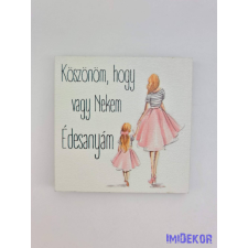 Édesanya köszönöm.. kislány mintás tábla 5,8cm - négyzet dekorációs kellék