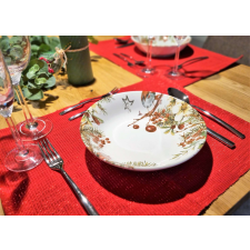  Edessa kerámia mélytányér leveses Ø21,6cm karácsony tányér és evőeszköz