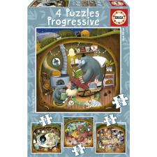 Educa erdei történetek puzzle 4 az 1-ben puzzle, kirakós