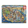 Educa Neon Puzzle New York térkép puzzle, Educa Puzzle kirakó 500 db 48 x 34 cm