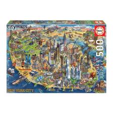 Educa Neon Puzzle New York térkép puzzle, Educa Puzzle kirakó 500 db 48 x 34 cm puzzle, kirakós