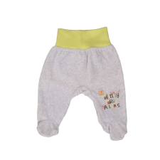 EEVI Plüss bébi nadrág - Bézs / Sárga passzéval - "My Friendly..." 80 babanadrág