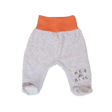 EEVI Plüss bébi nadrág - Szürke / Narancs passzéval - "My Friendly..." 62 babanadrág