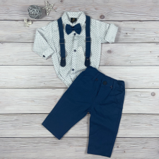 Efbey kids Kék-fehér színű, apró mintás bodys elegáns kisfiú együttes gyerek ruha szett