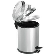 EFORMETAL Rozsdamentes pedálos szemetes, záródás csillapítóval, 5L, fényes szemetes